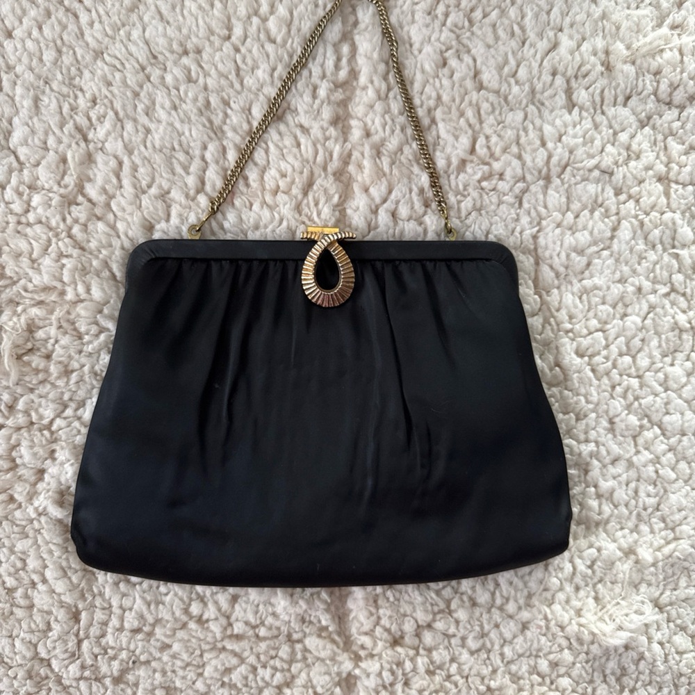 Vintage after five Elegant Black Evening Clutch see details